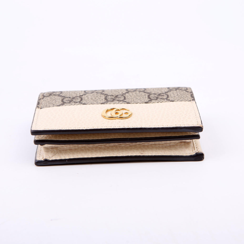 Gucci 658610 GG Supreme Marmont Card Case White