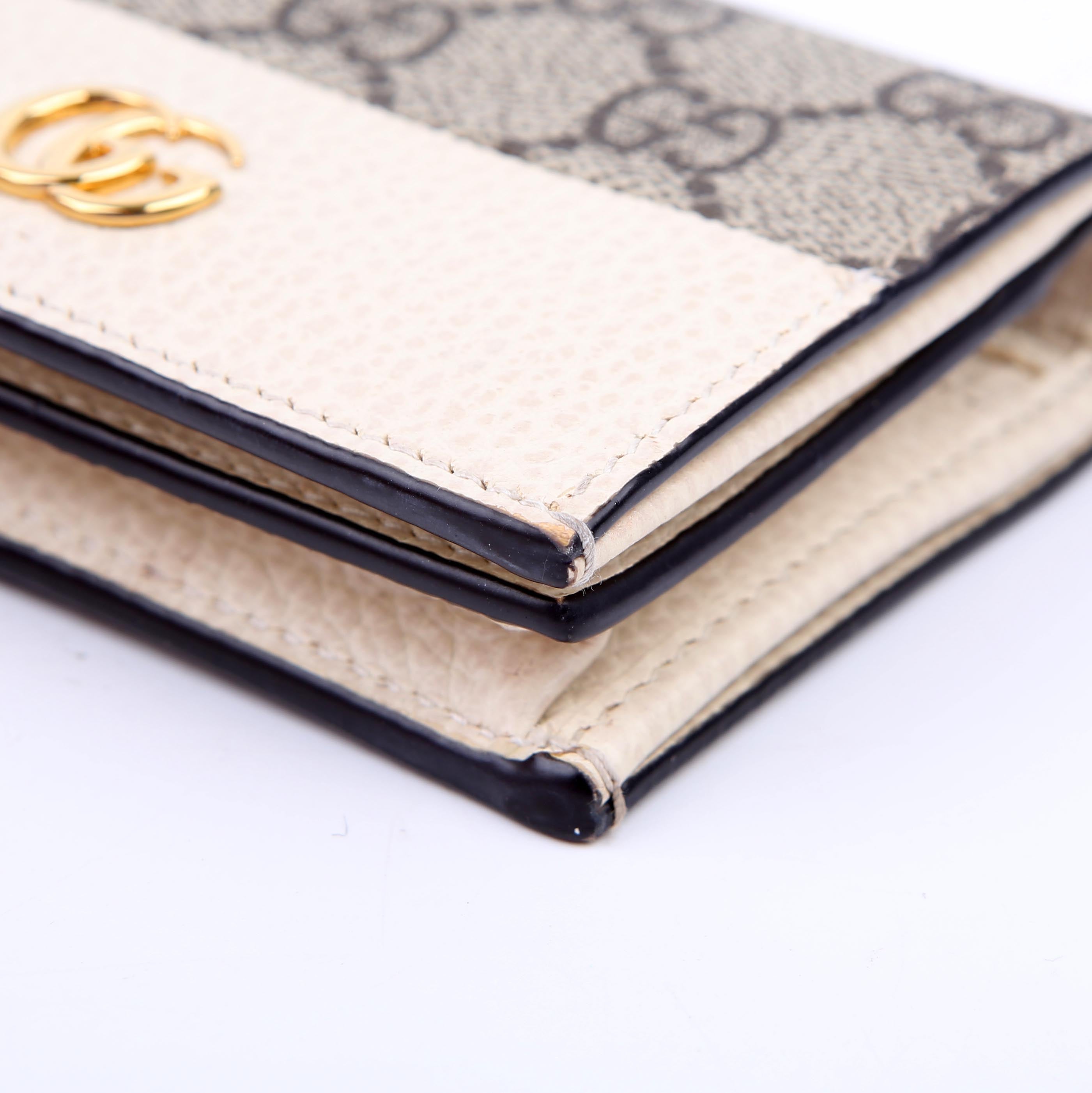 Gucci 658610 GG Supreme Marmont Card Case White