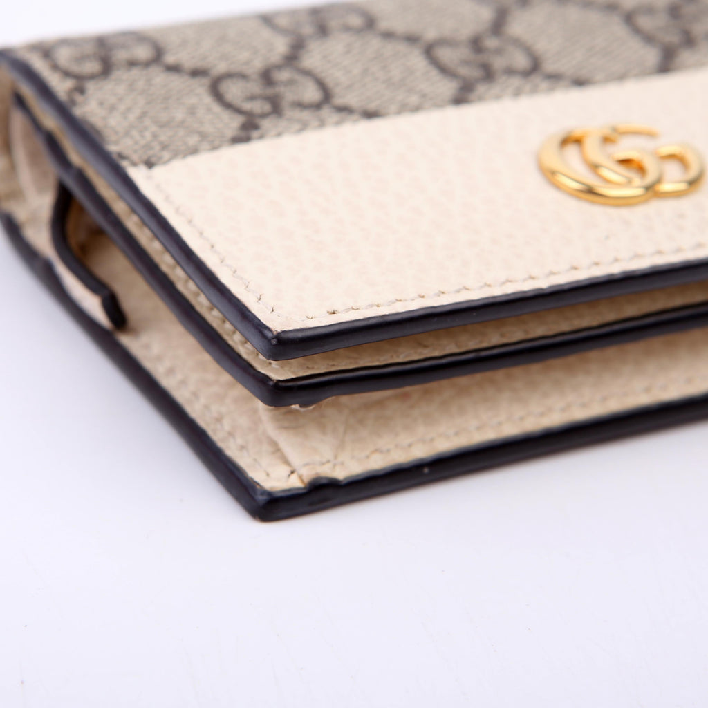 Gucci 658610 GG Supreme Marmont Card Case White