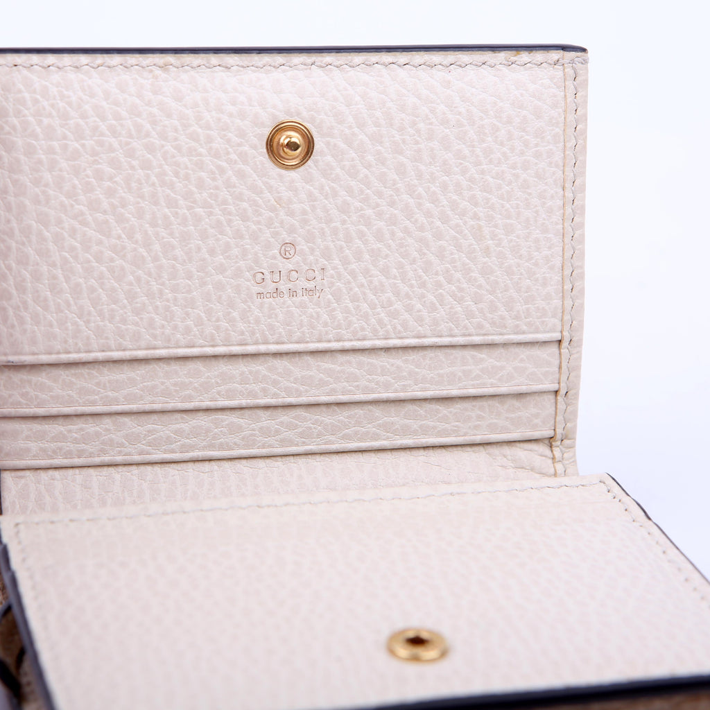 Gucci 658610 GG Supreme Marmont Card Case White
