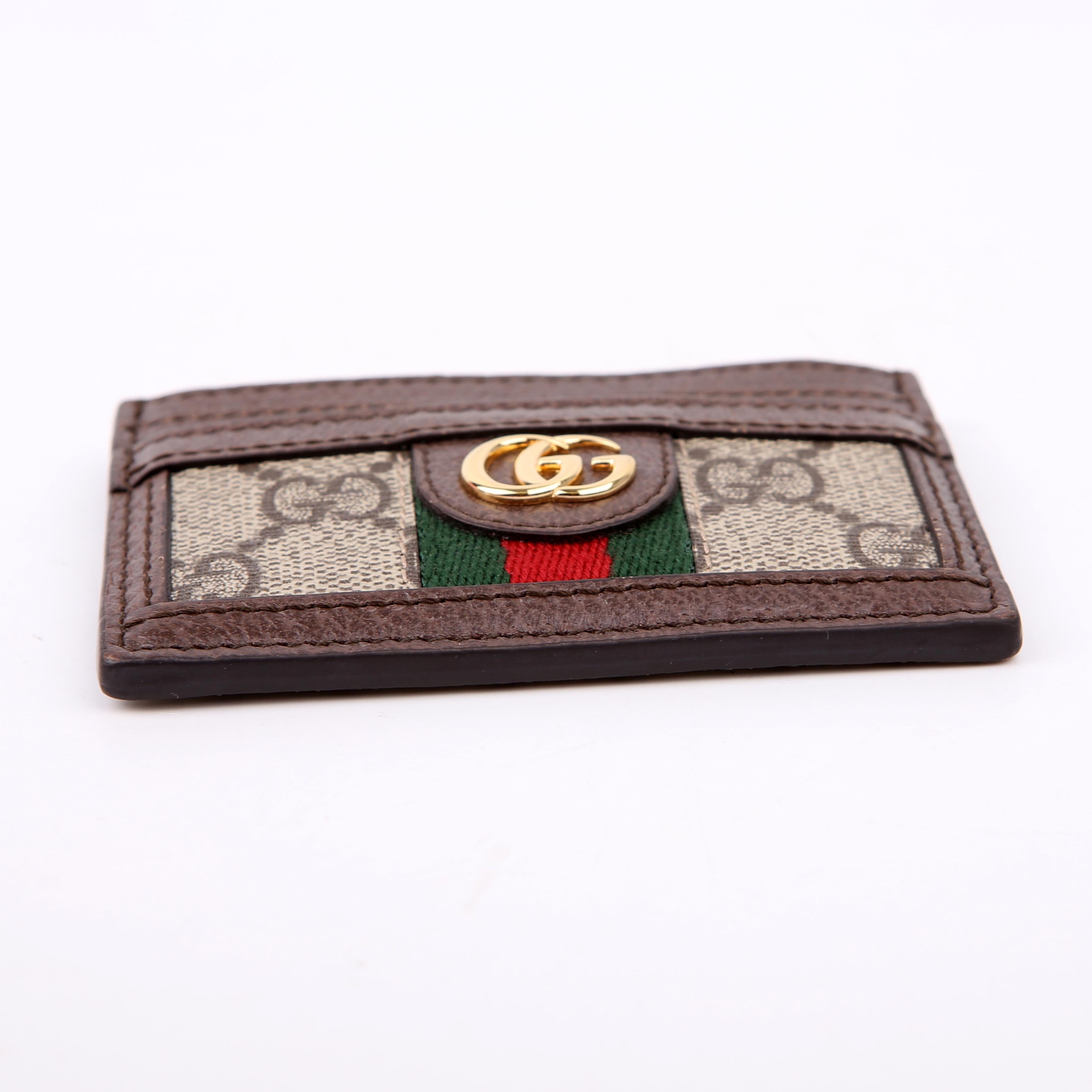 Gucci 523159 Ophidia GG Card Case Brown