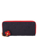 Louis Vuitton Clemence Flower Wallet Empreinte Navy/Red
