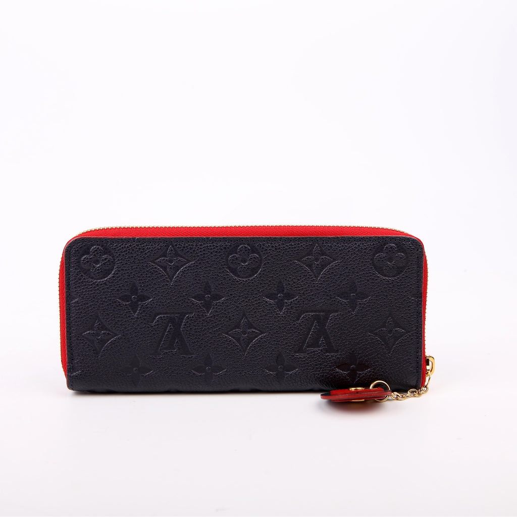 Louis Vuitton Clemence Flower Wallet Empreinte Navy/Red