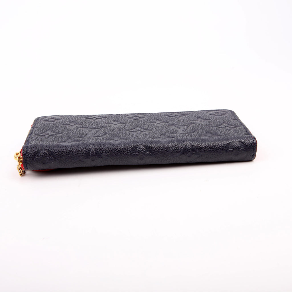 Louis Vuitton Clemence Flower Wallet Empreinte Navy/Red