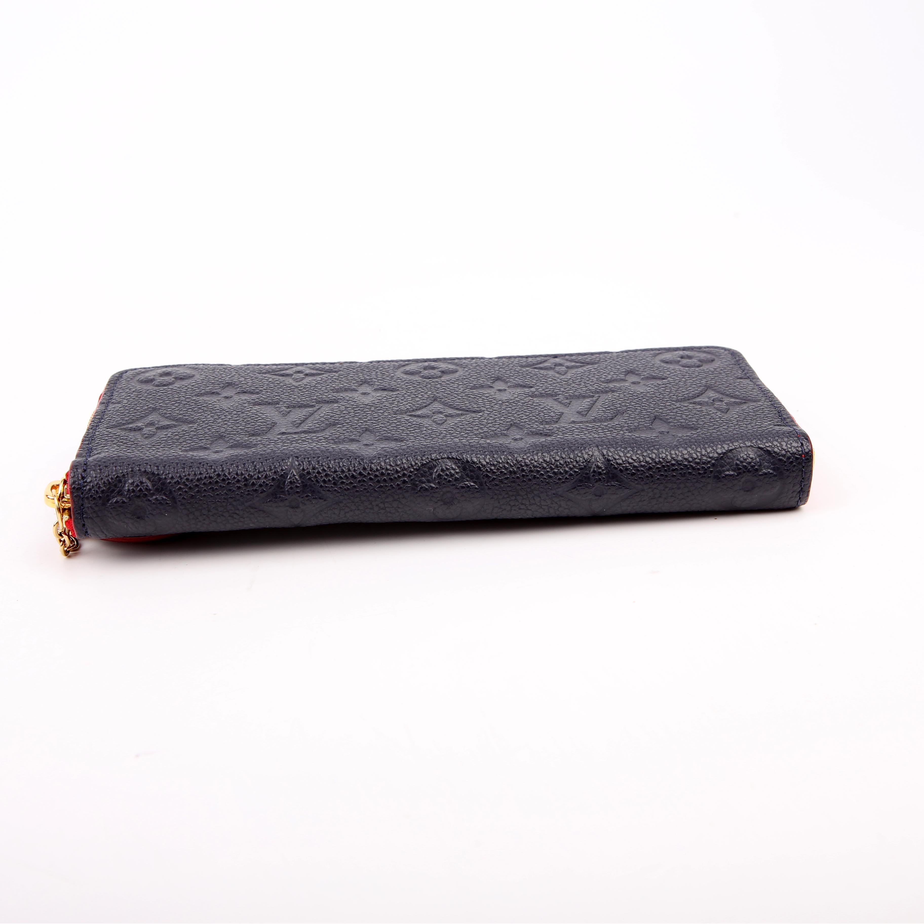 Louis Vuitton Clemence Flower Wallet Empreinte Navy/Red