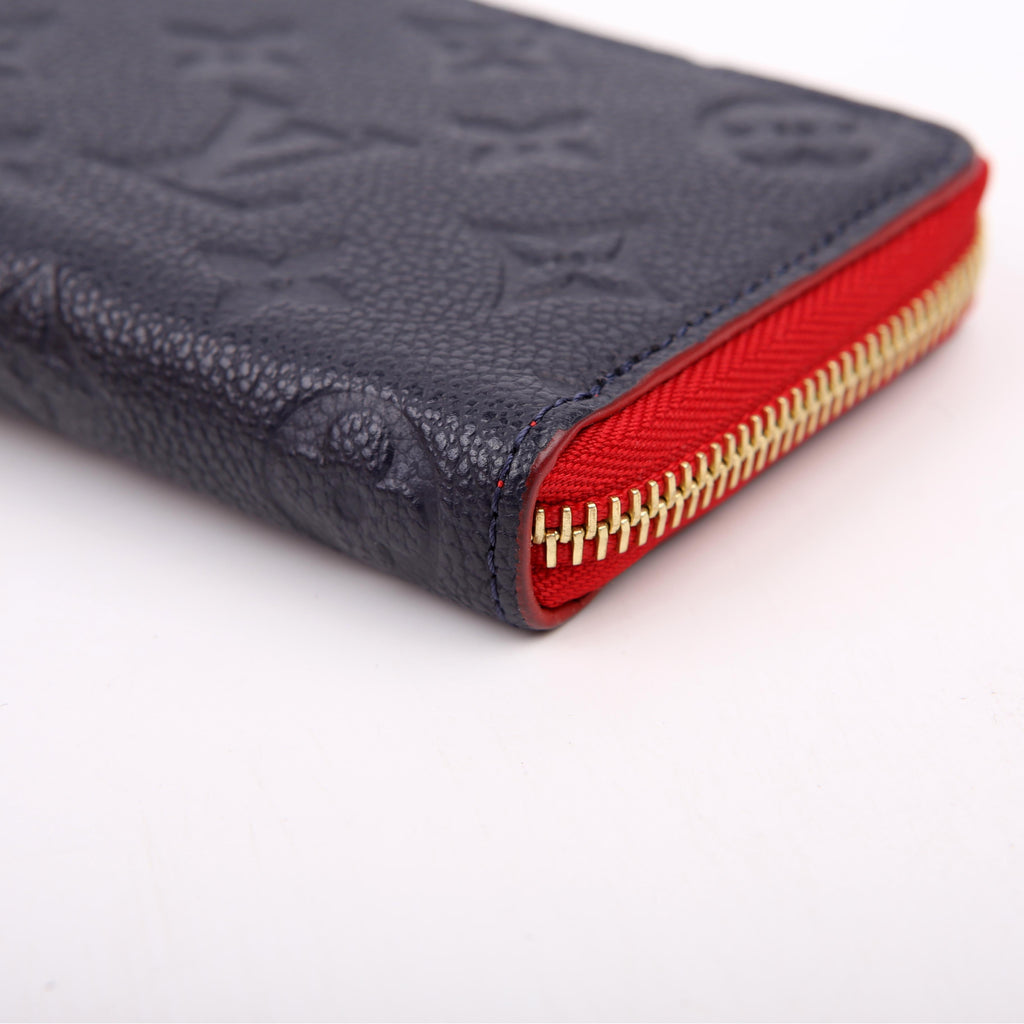 Louis Vuitton Clemence Flower Wallet Empreinte Navy/Red