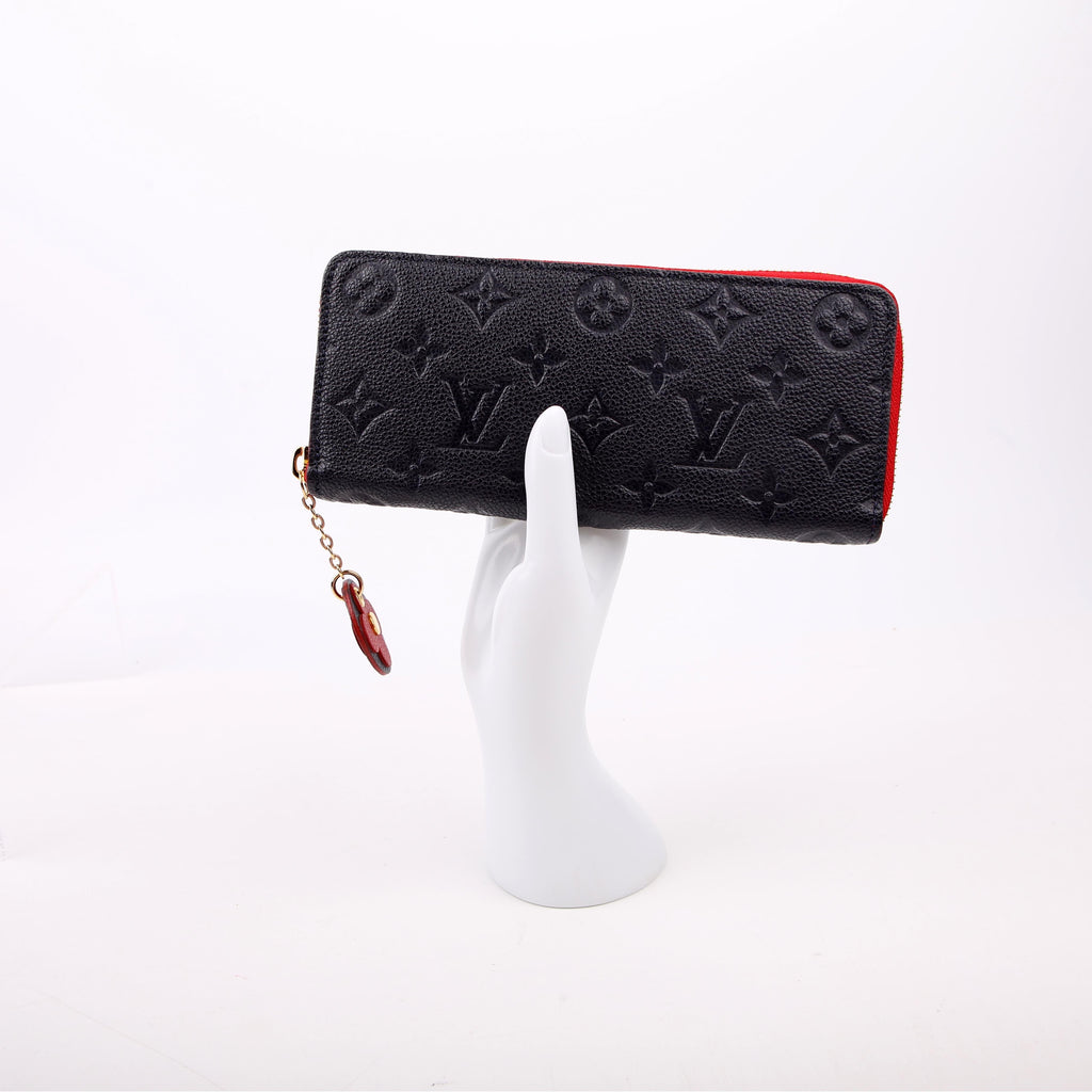 Louis Vuitton Clemence Flower Wallet Empreinte Navy/Red