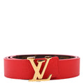 Louis Vuitton LV Initiales 30MM Reversible Leather/Monogram Belt Size 75/30 Red