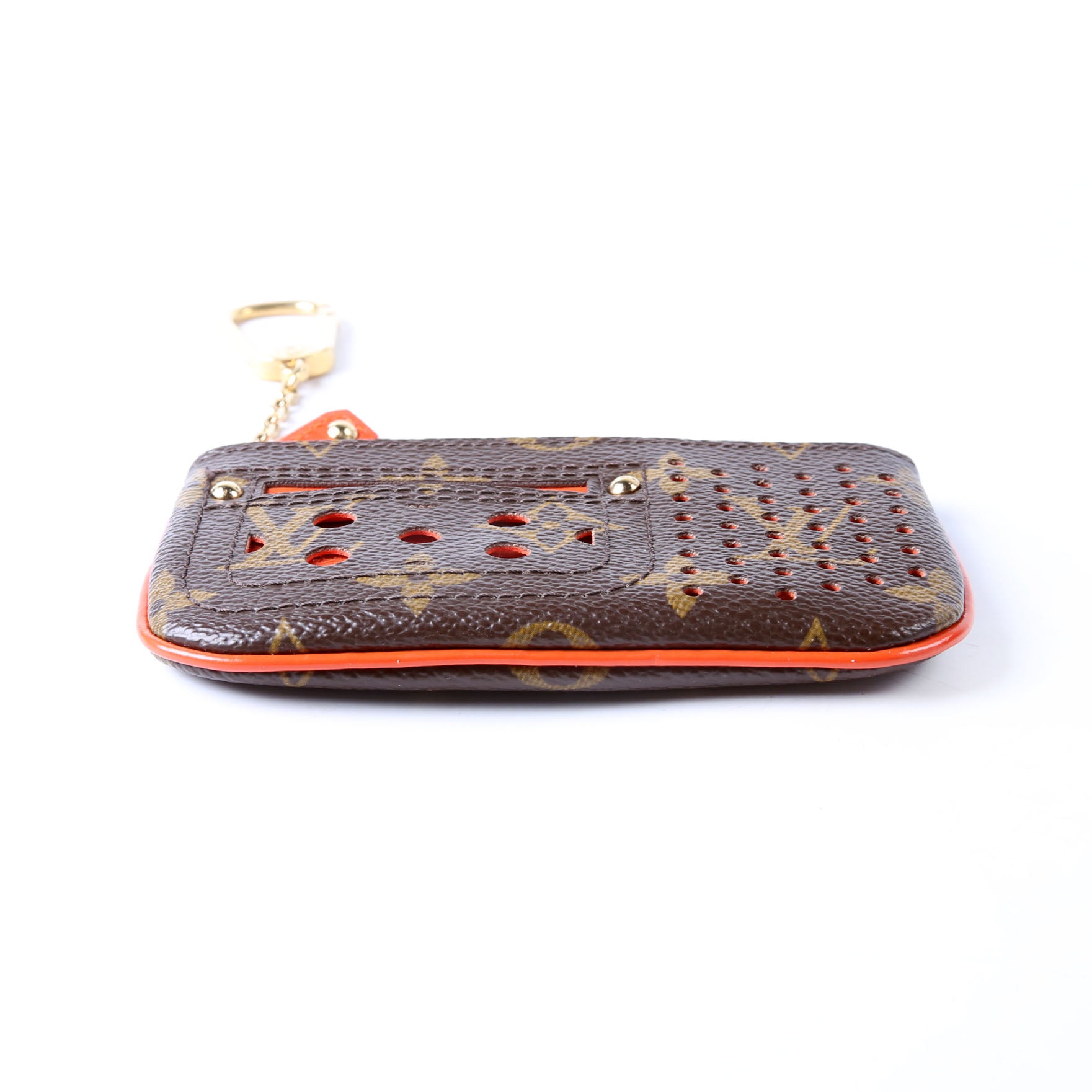 Louis Vuitton Pochette Cles Monogram Perforated Orange