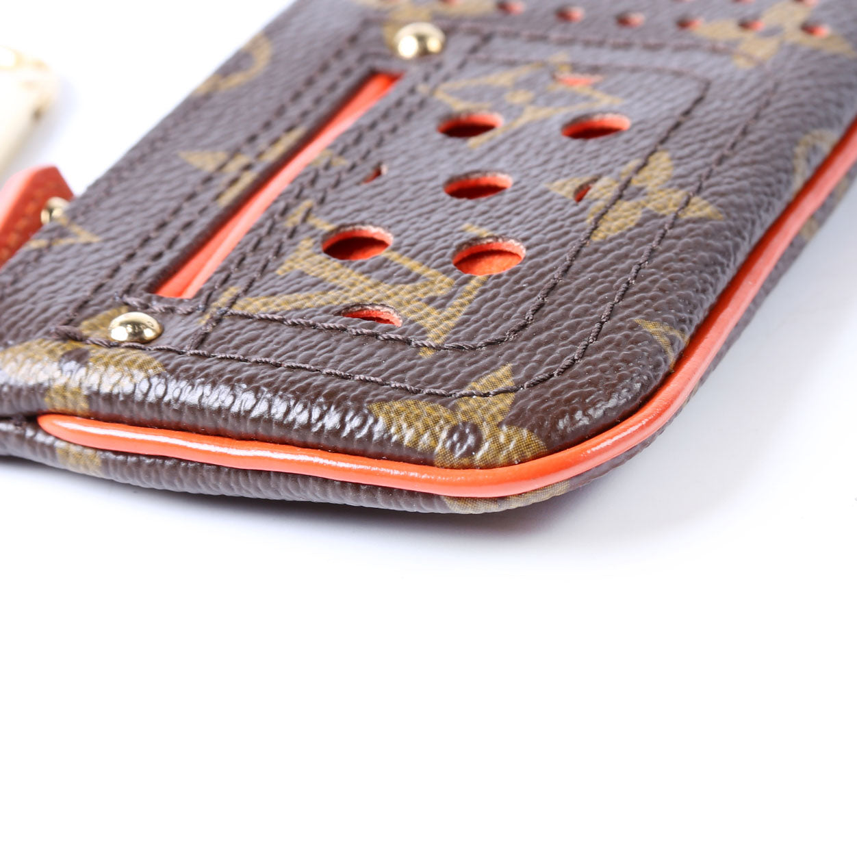 Louis Vuitton Pochette Cles Monogram Perforated Orange