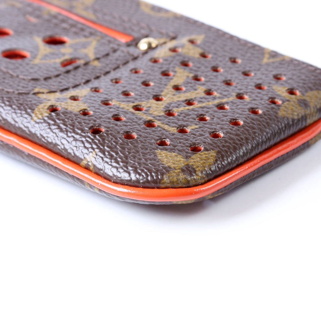 Louis Vuitton Pochette Cles Monogram Perforated Orange