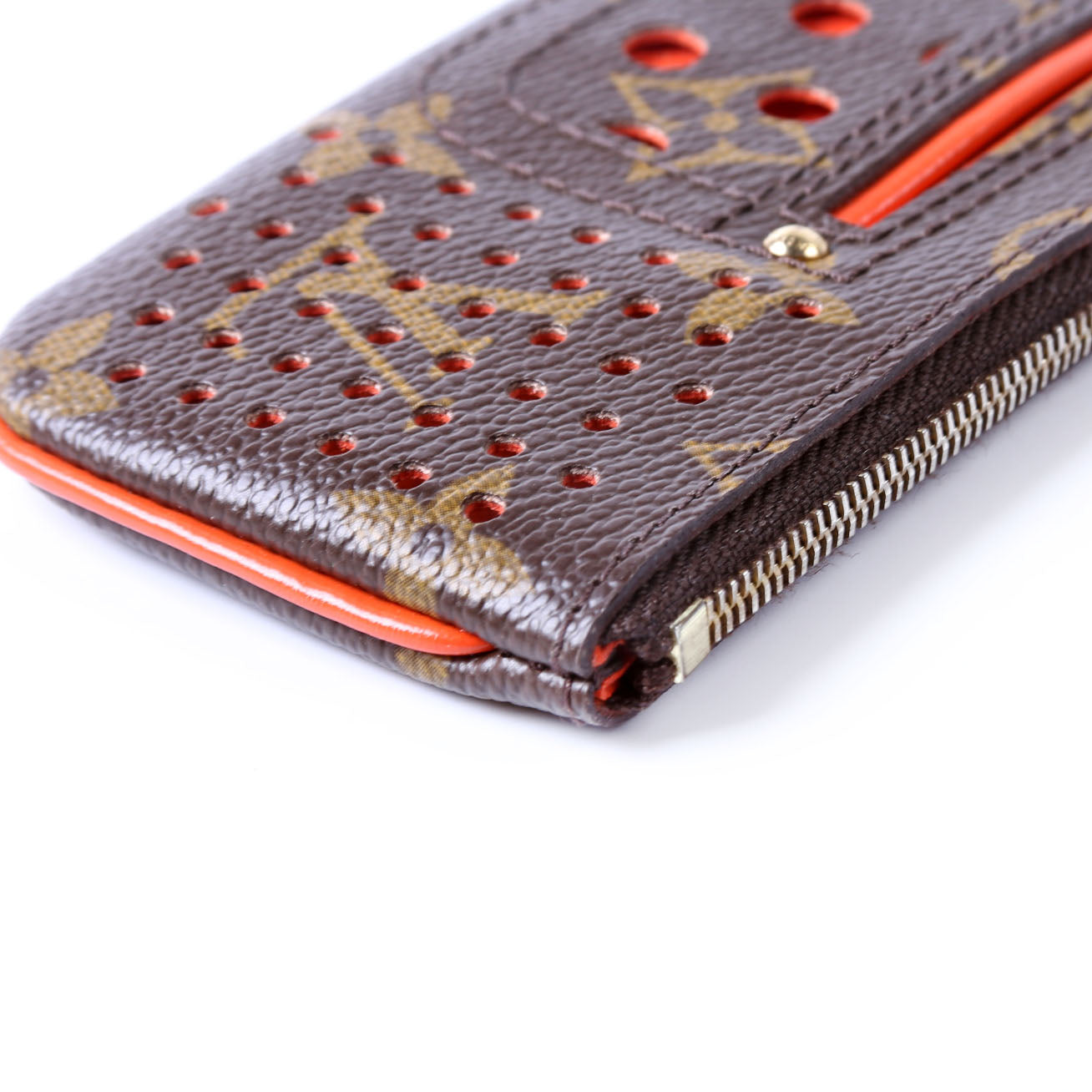 Louis Vuitton Pochette Cles Monogram Perforated Orange