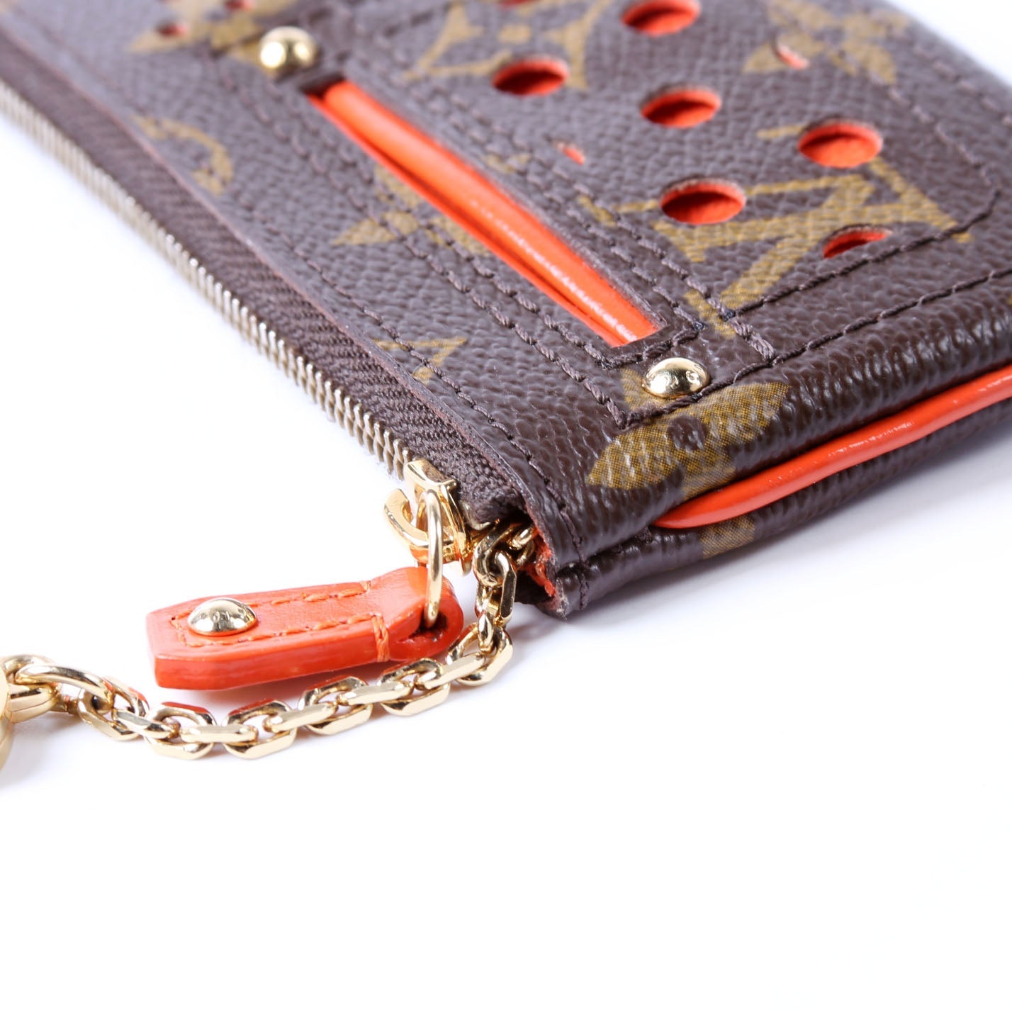 Louis Vuitton Pochette Cles Monogram Perforated Orange