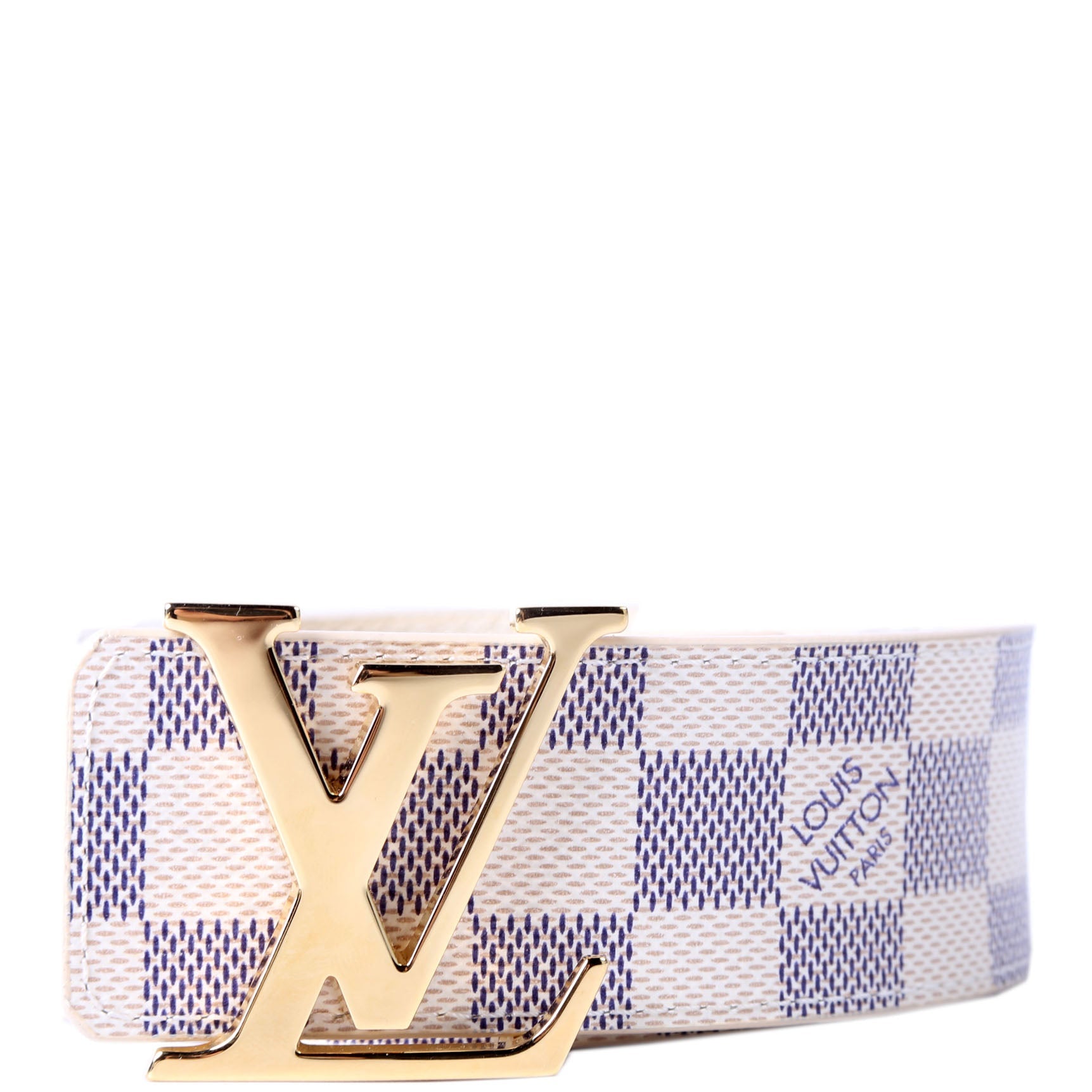 Louis Vuitton LV Initiales 40MM Reversible Leather/Damier Azur Belt Size 110/44