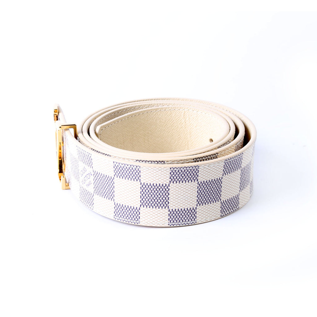 Louis Vuitton LV Initiales 40MM Reversible Leather/Damier Azur Belt Size 110/44