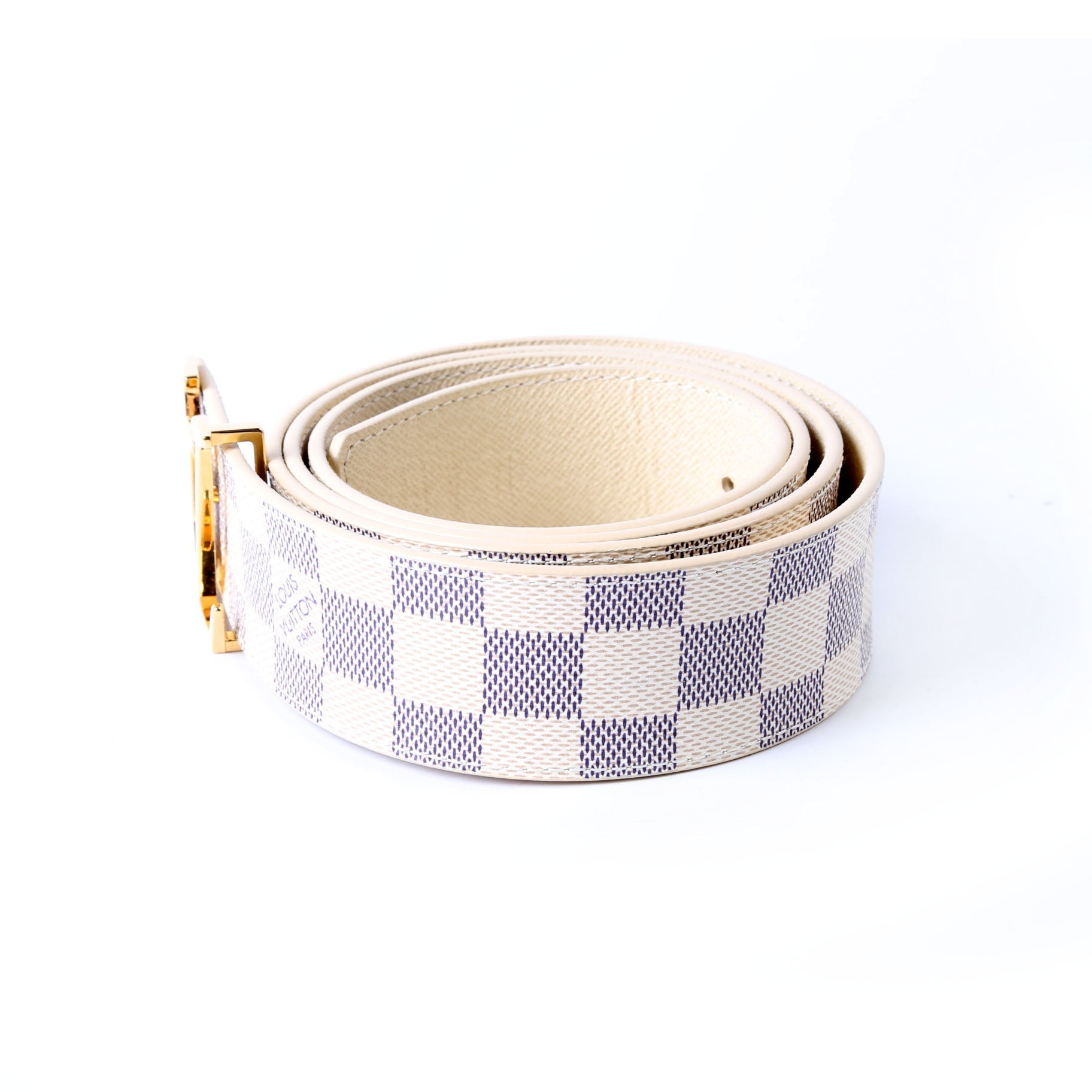 Louis Vuitton LV Initiales 40MM Reversible Leather/Damier Azur Belt Size 110/44