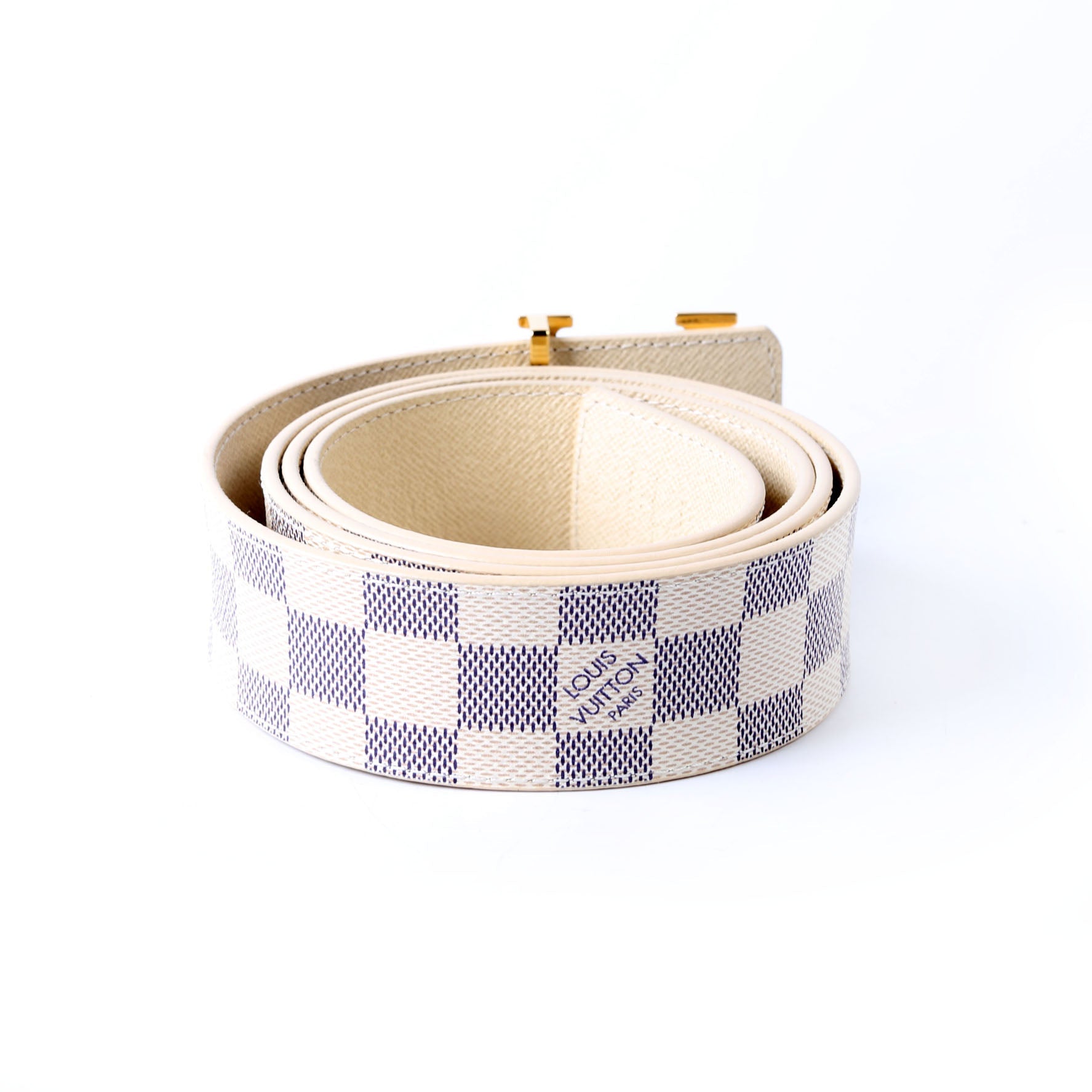 Louis Vuitton LV Initiales 40MM Reversible Leather/Damier Azur Belt Size 110/44