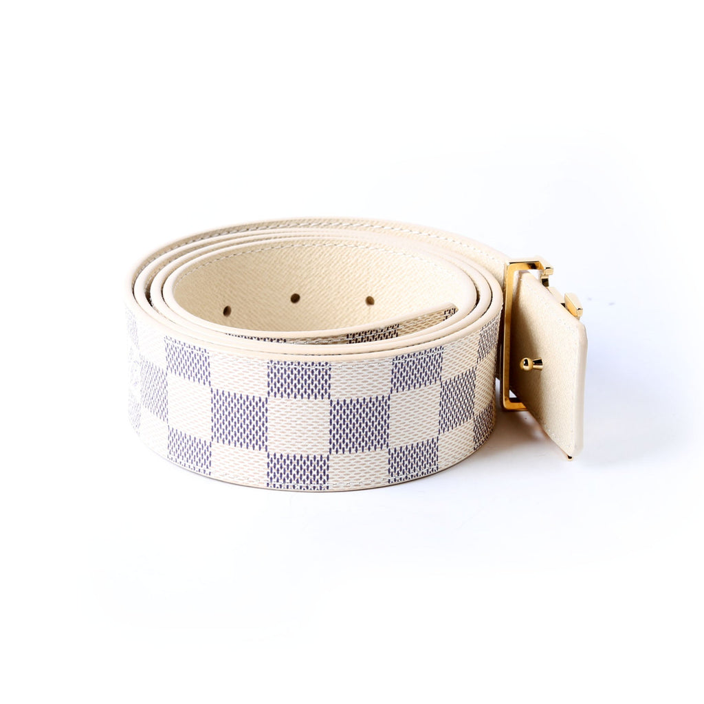 Louis Vuitton LV Initiales 40MM Reversible Leather/Damier Azur Belt Size 110/44