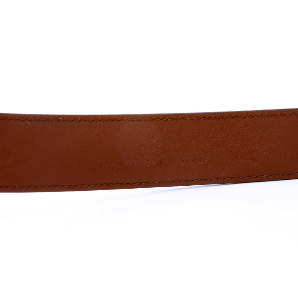Gucci 673921 Leather Interlocking G Belt Size 115/46 Brown