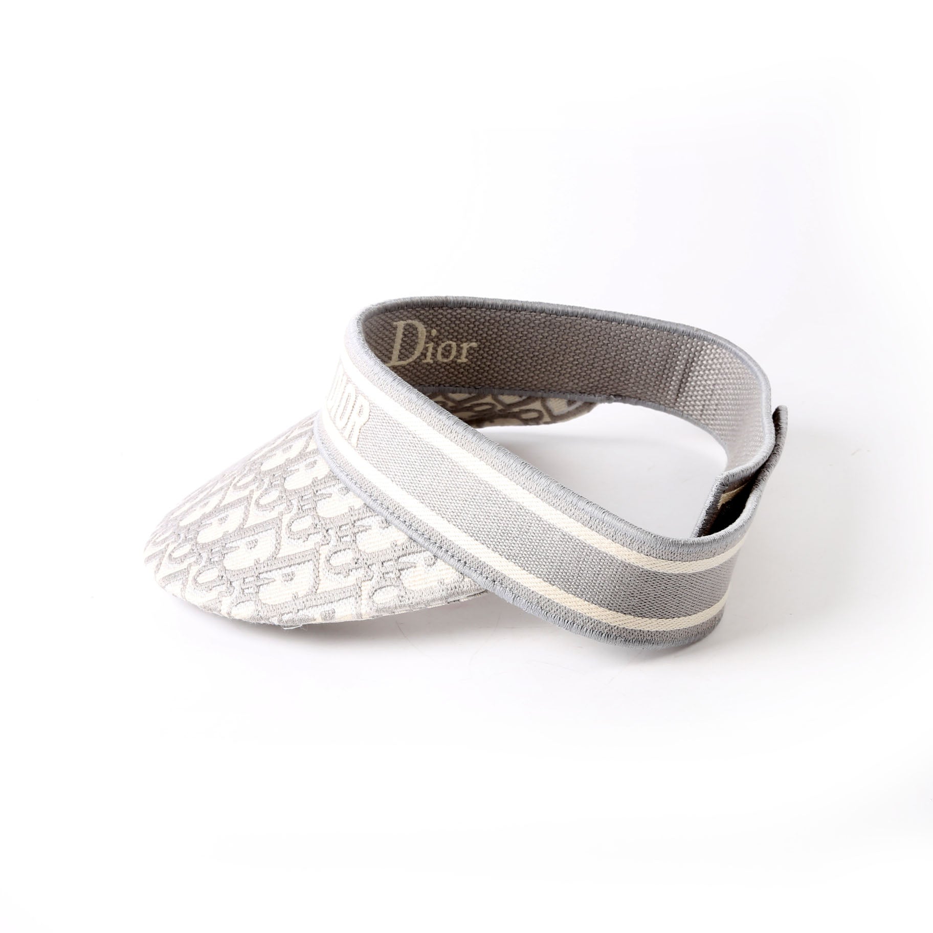 Christian Dior D-Smash Visor Oblique Hat Grey/Beige