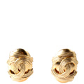 Chanel CC Oval Clip On Earrings Gold