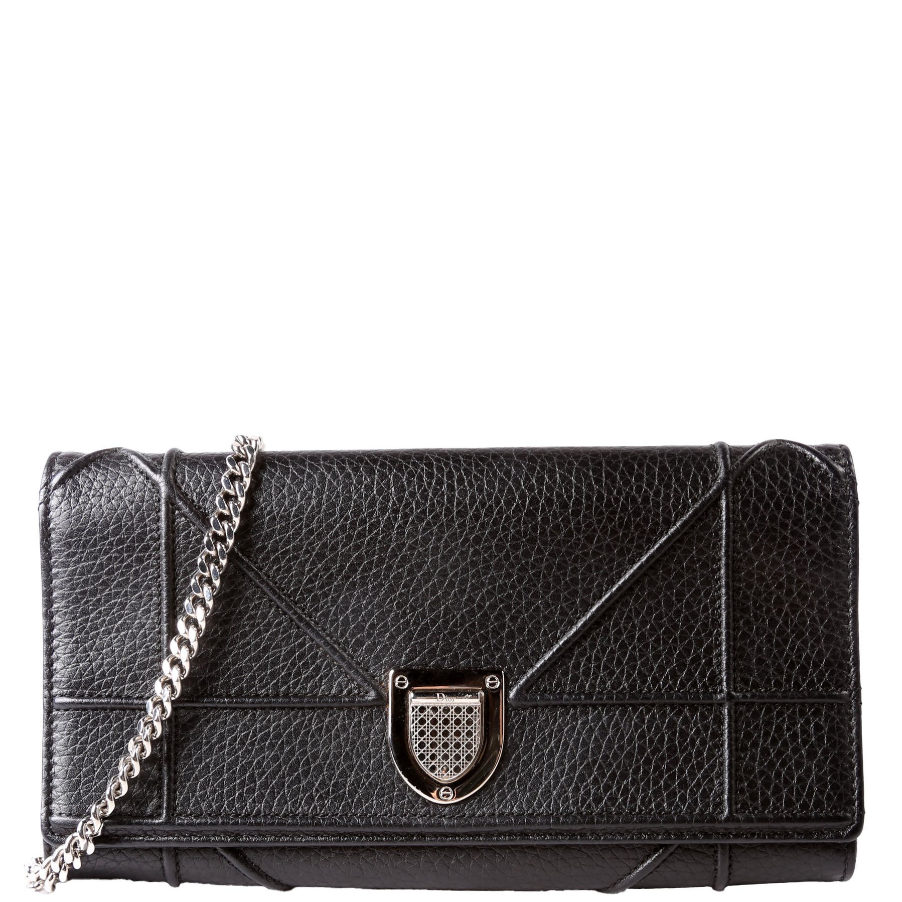 Christian Dior Diorama Wallet On A Chain Grain Calfskin
