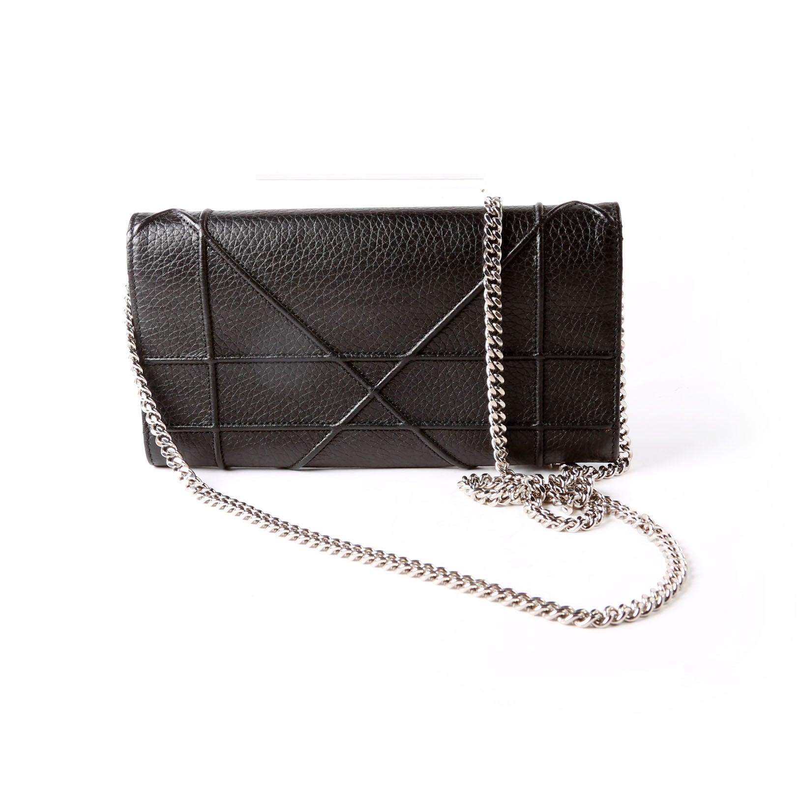 Christian Dior Diorama Wallet On A Chain Grain Calfskin