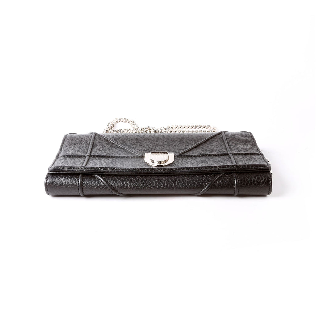 Christian Dior Diorama Wallet On A Chain Grain Calfskin