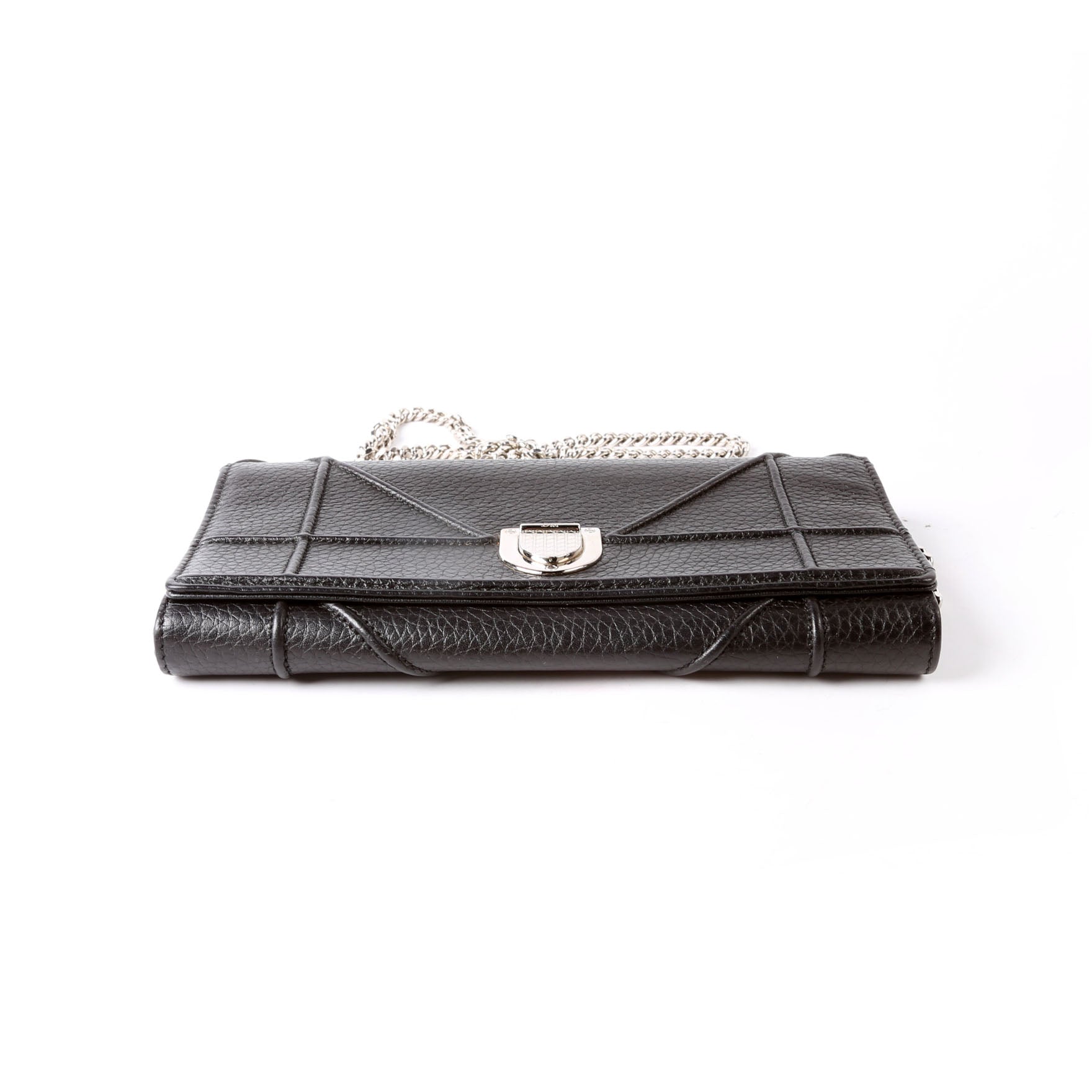 Christian Dior Diorama Wallet On A Chain Grain Calfskin