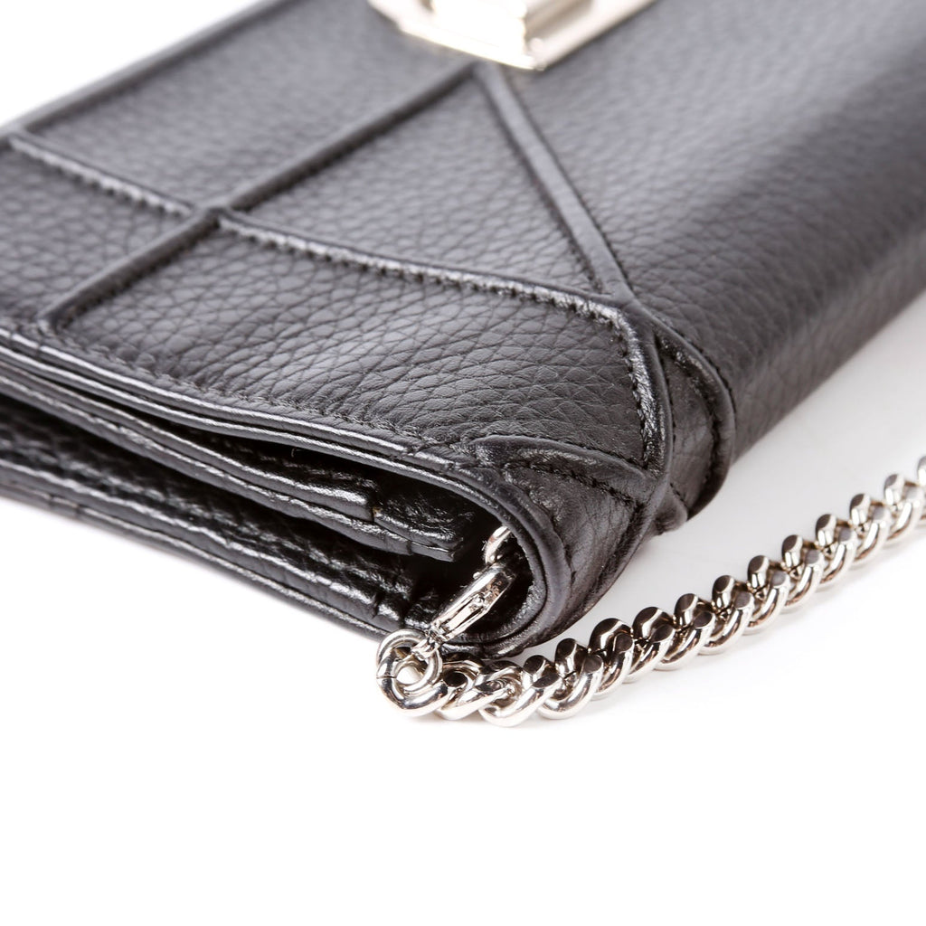 Christian Dior Diorama Wallet On A Chain Grain Calfskin