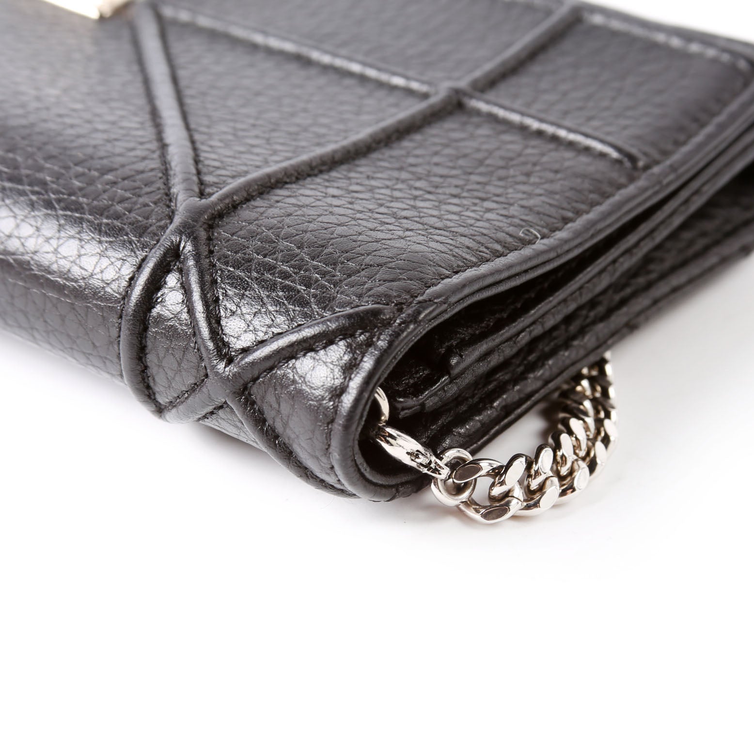 Christian Dior Diorama Wallet On A Chain Grain Calfskin