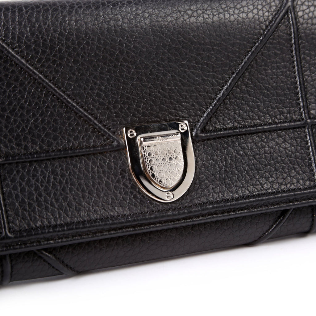 Christian Dior Diorama Wallet On A Chain Grain Calfskin