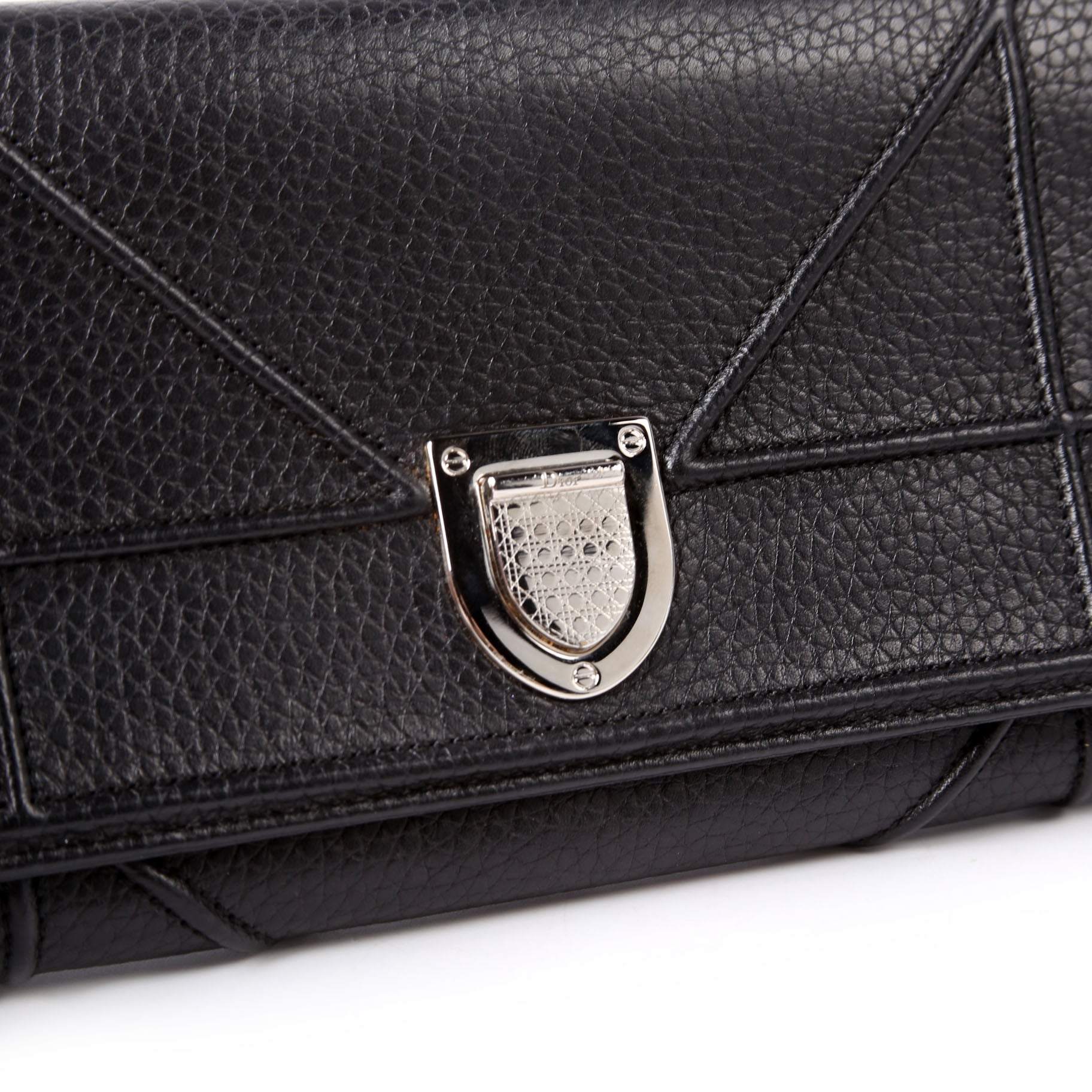 Christian Dior Diorama Wallet On A Chain Grain Calfskin