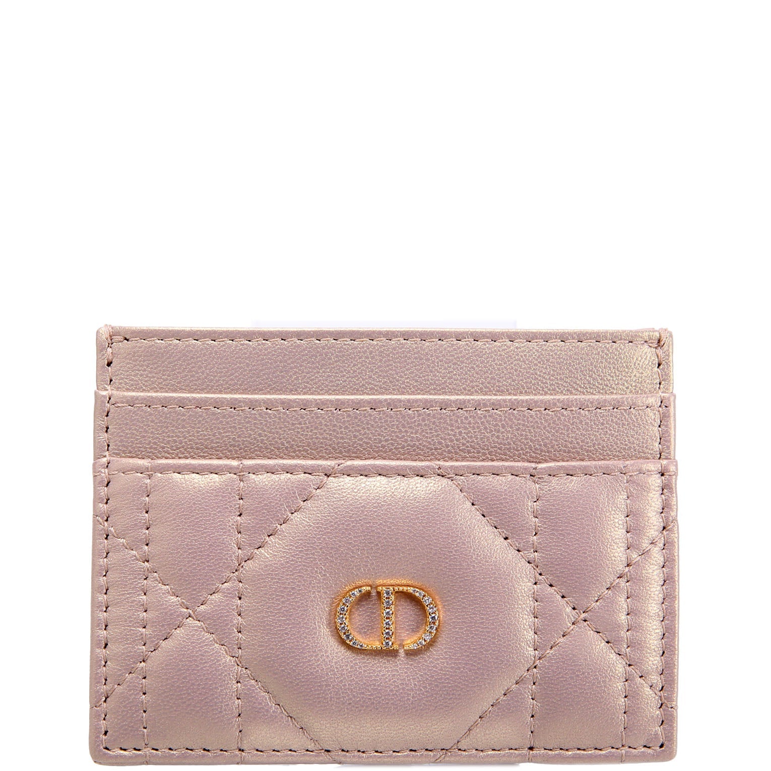 Christian Dior Caro Freesia Card Holder Champagne