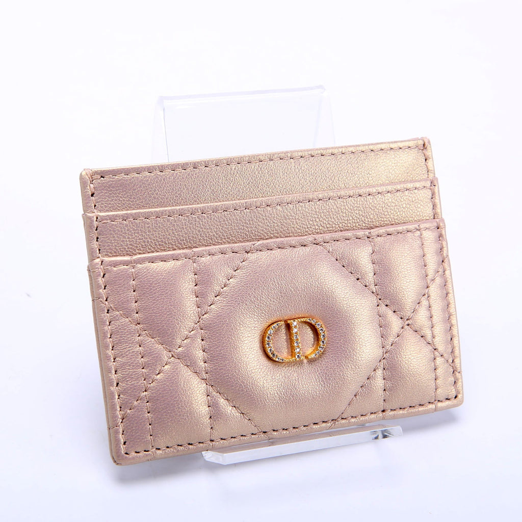 Christian Dior Caro Freesia Card Holder Champagne