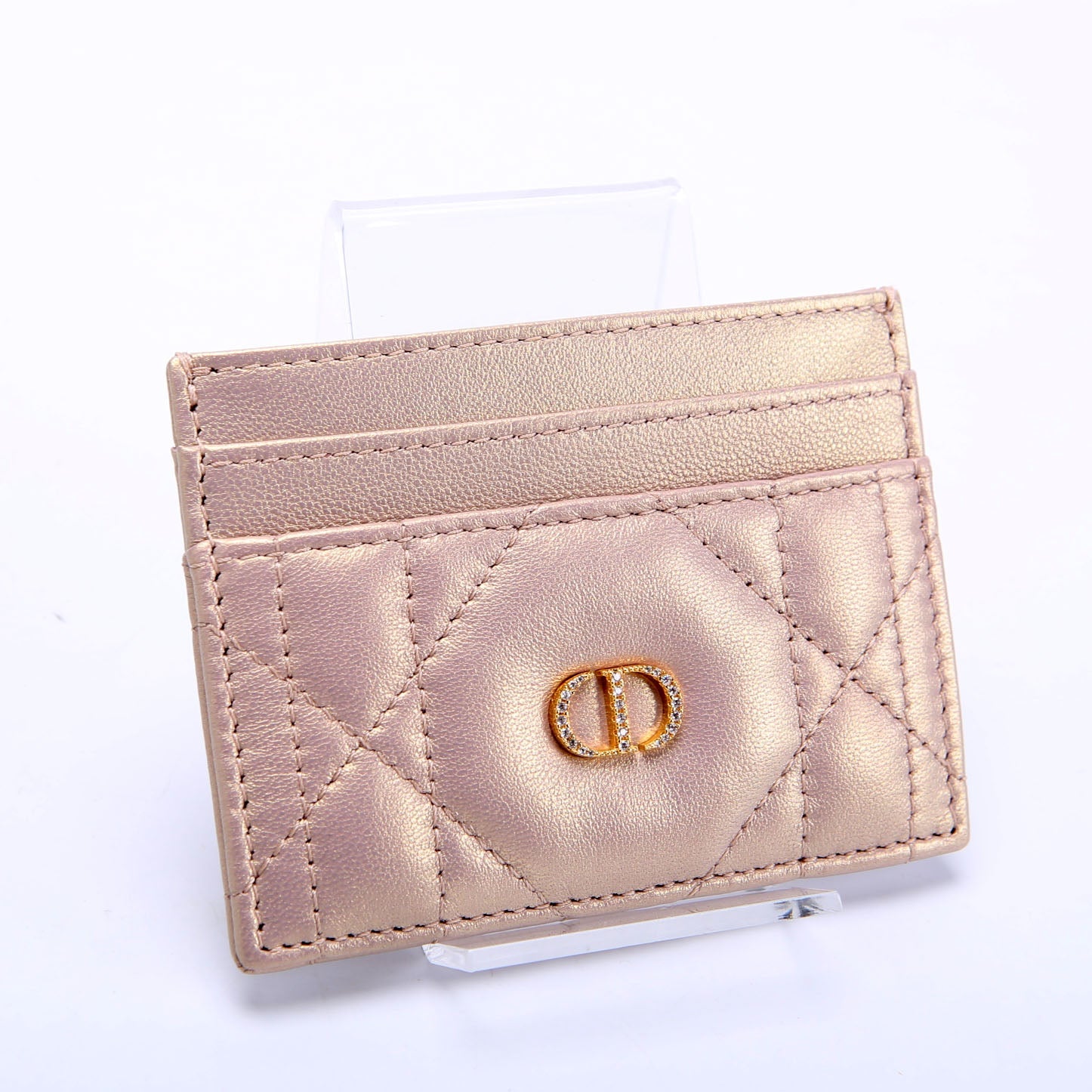 Christian Dior Caro Freesia Card Holder Champagne