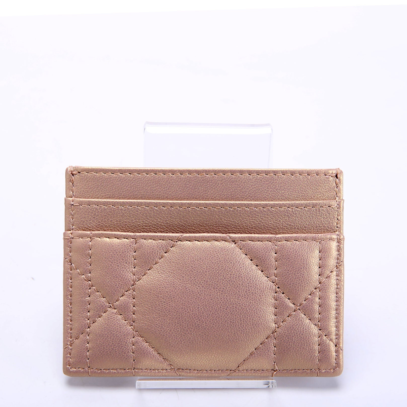 Christian Dior Caro Freesia Card Holder Champagne