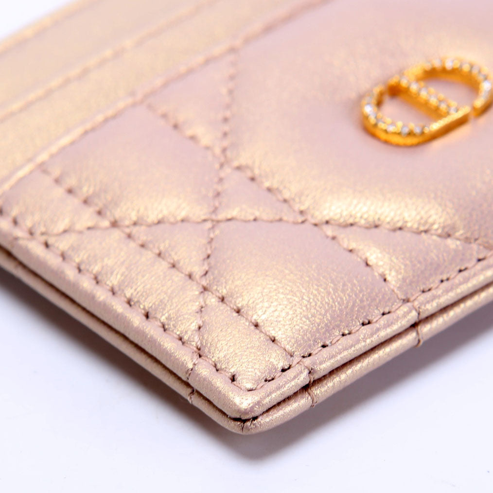 Christian Dior Caro Freesia Card Holder Champagne