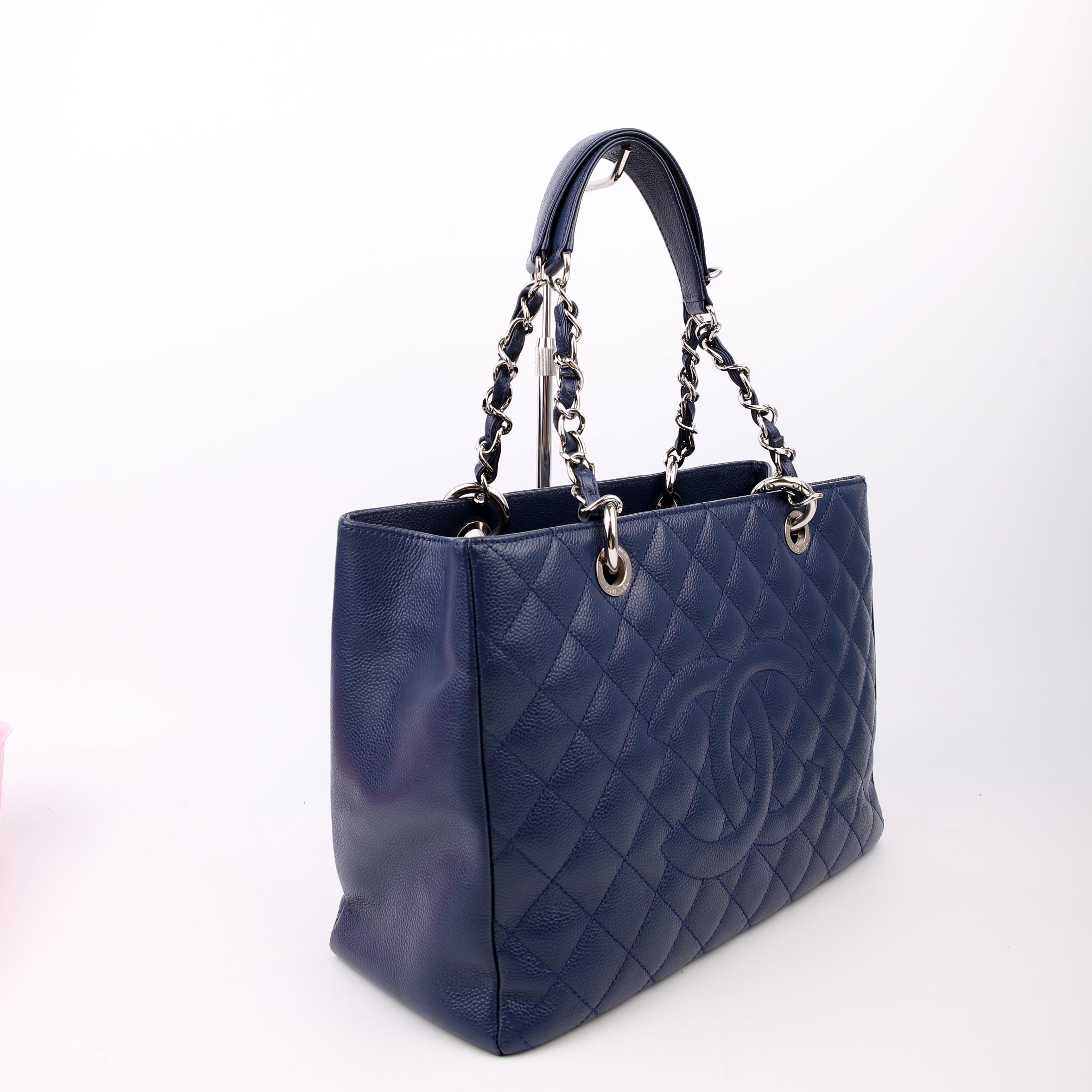 Chanel Grand Shopping Tote Caviar Blue