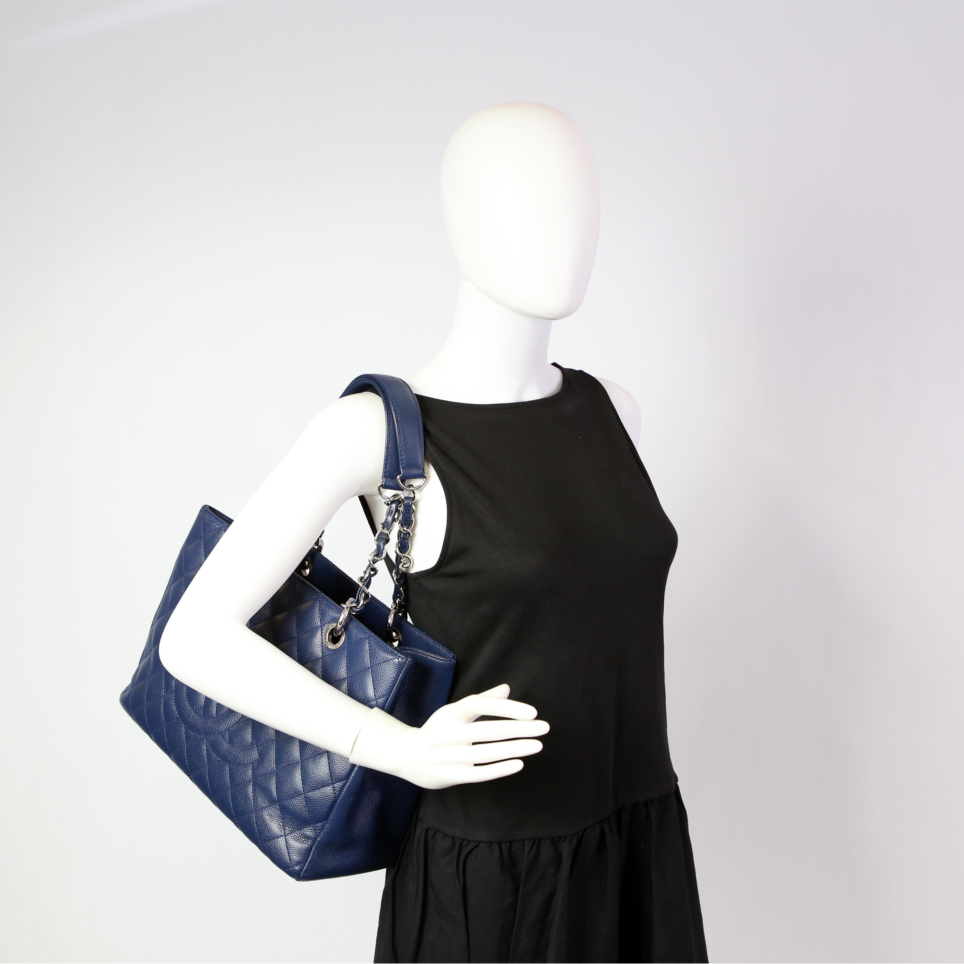 Chanel Grand Shopping Tote Caviar Blue