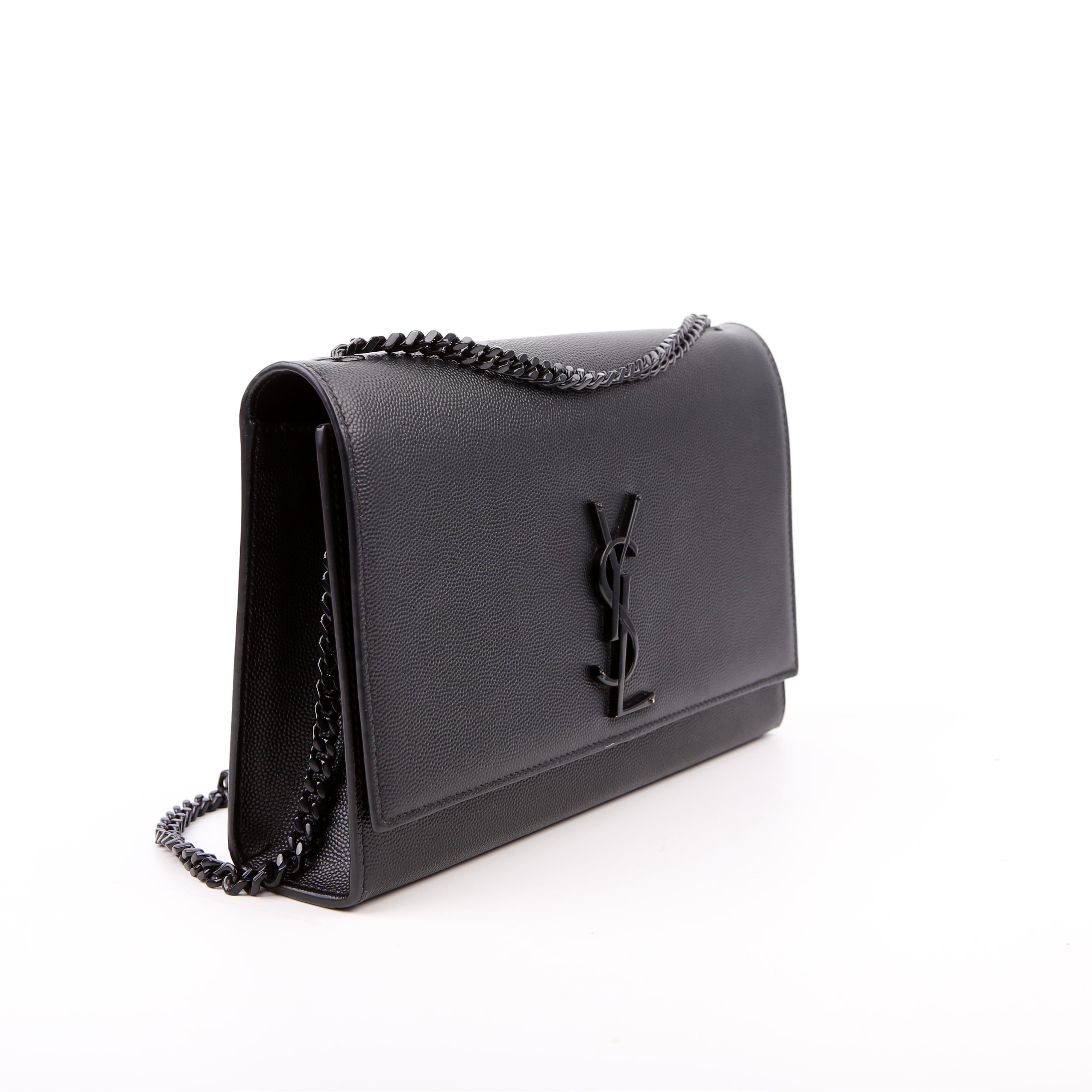 Saint Laurent Kate Satchel Grain Medium Black