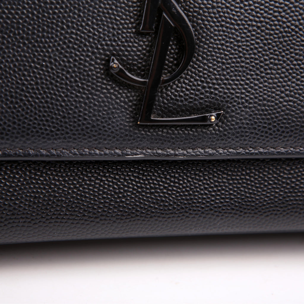 Saint Laurent Kate Satchel Grain Medium Black