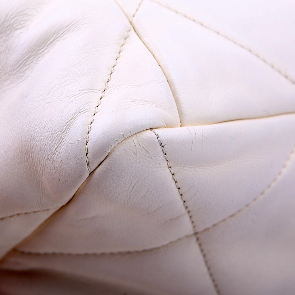 Chanel Quilted Goatskin 19 Large Flap White