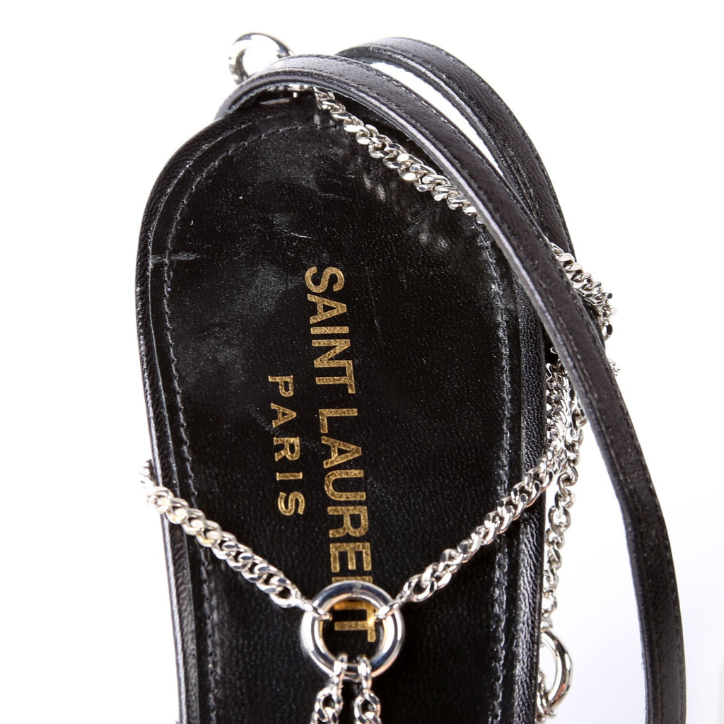 Saint Laurent Cristal Chain Link Sandals Size 40 Black