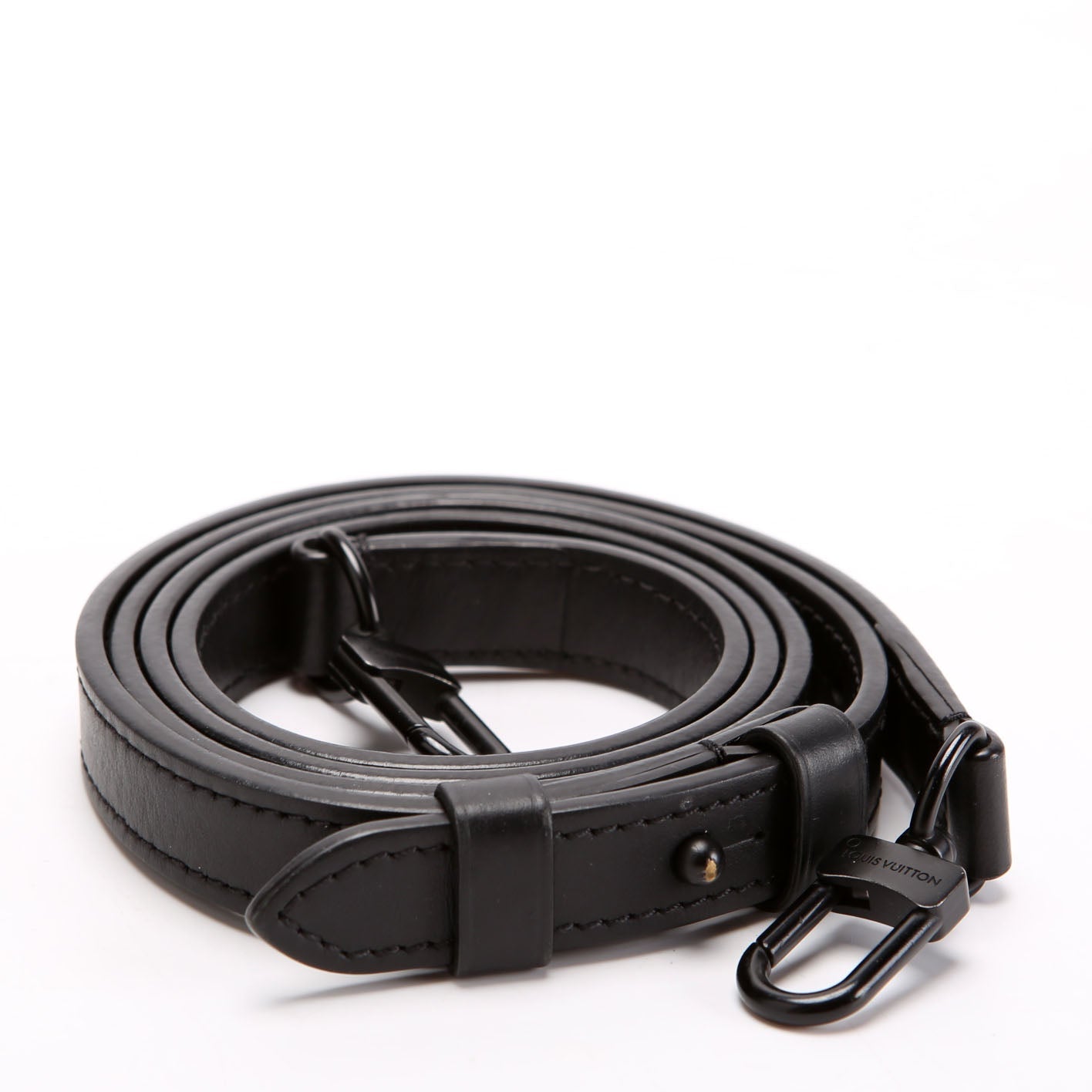 Louis Vuitton S Lock Leather Adjustable Strap Black