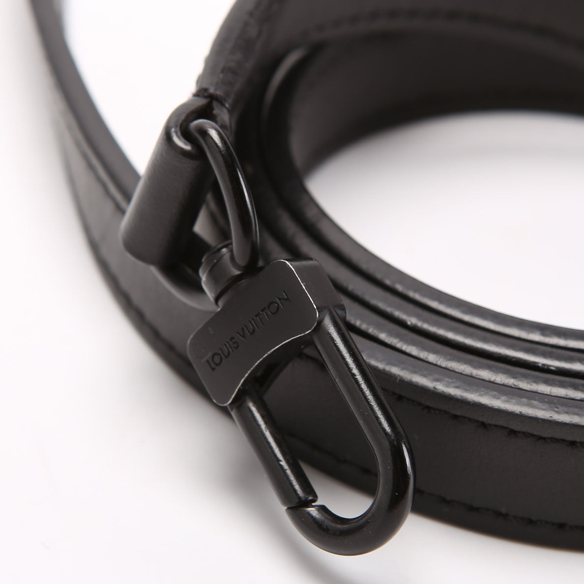 Louis Vuitton S Lock Leather Adjustable Strap Black
