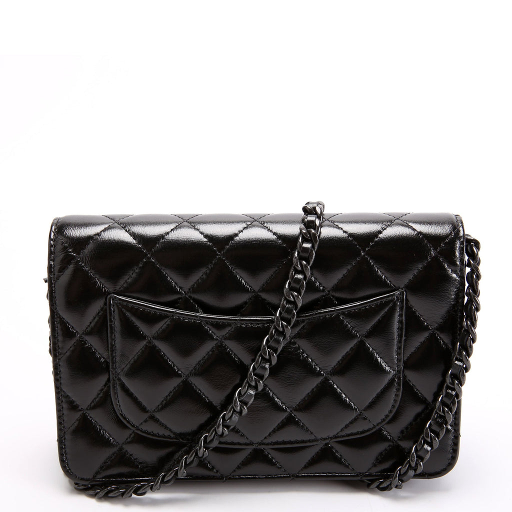 Chanel Woc Quilted Shiny Calfskin So Black RFID