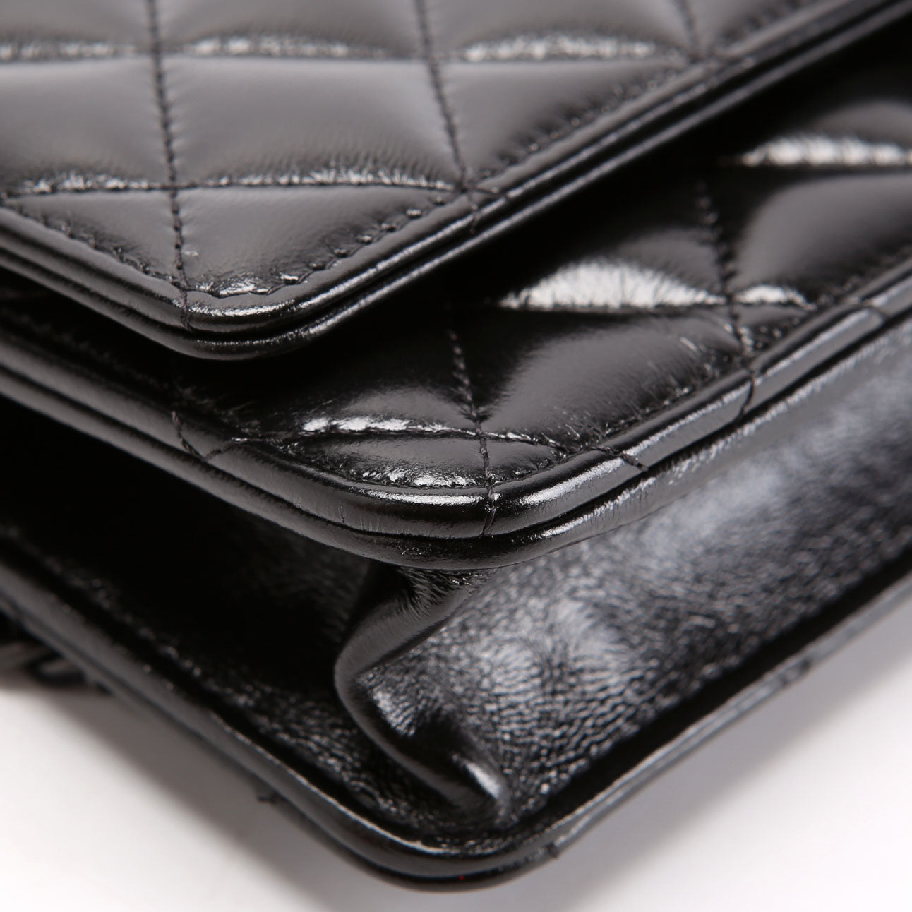 Chanel Woc Quilted Shiny Calfskin So Black RFID
