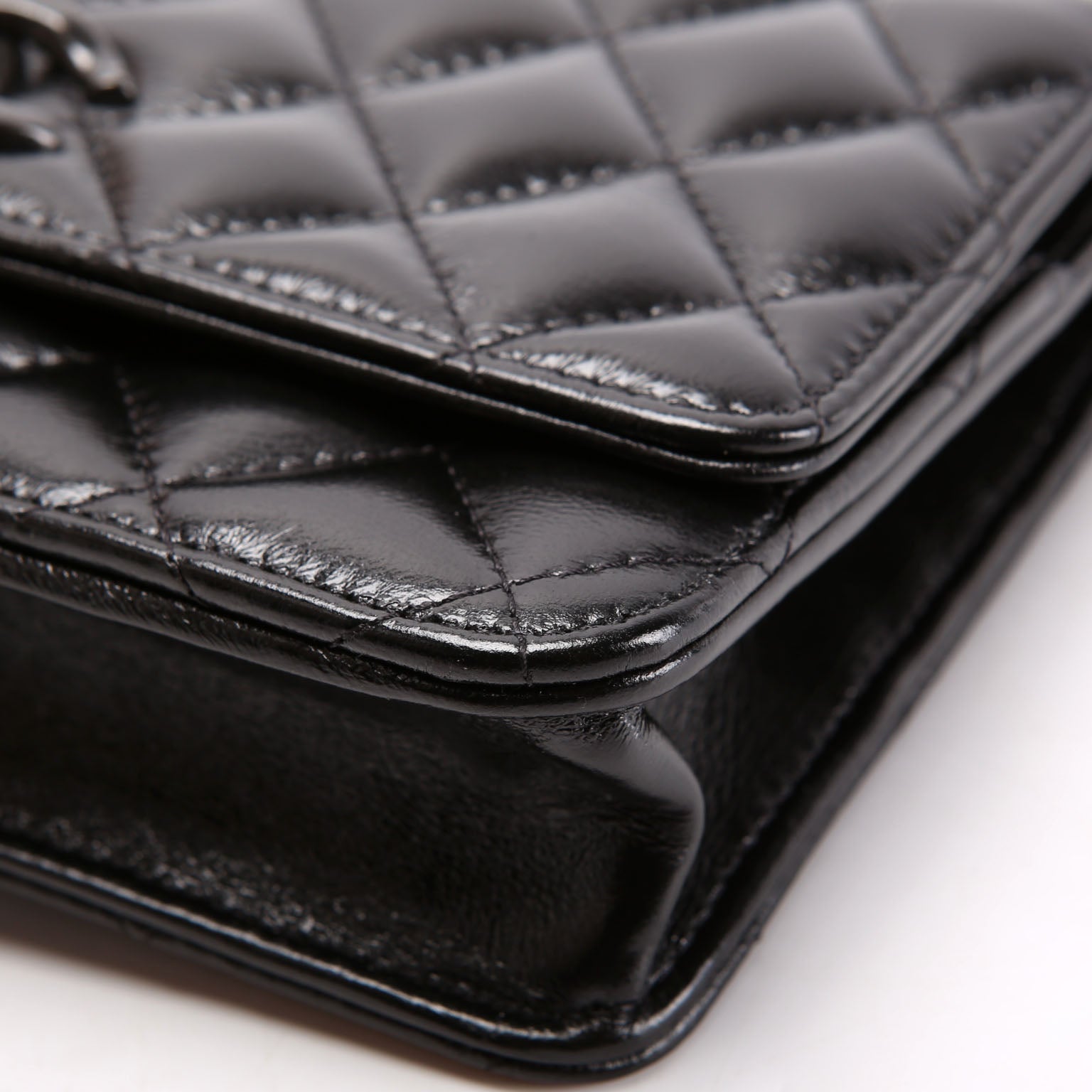 Chanel Woc Quilted Shiny Calfskin So Black RFID