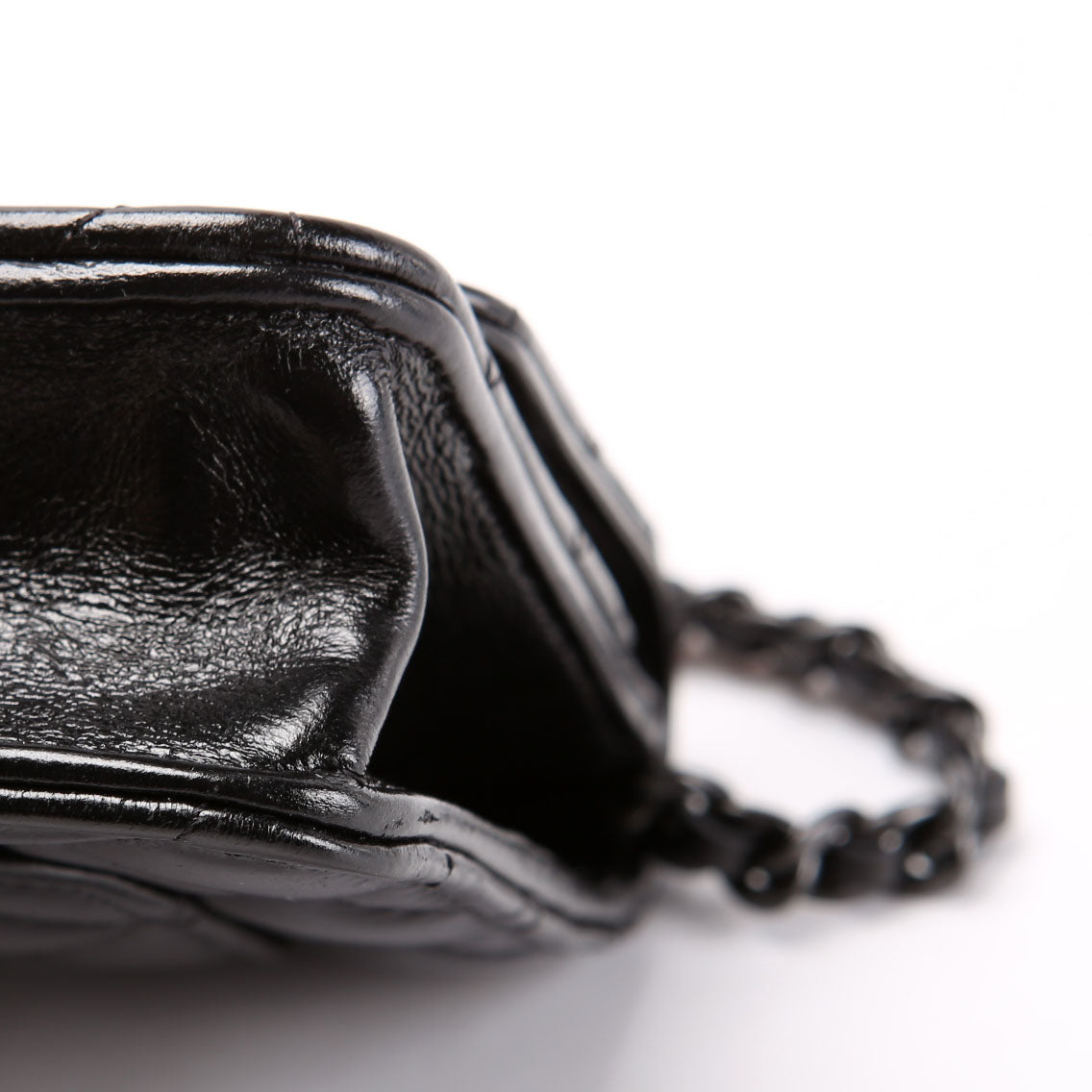 Chanel Woc Quilted Shiny Calfskin So Black RFID